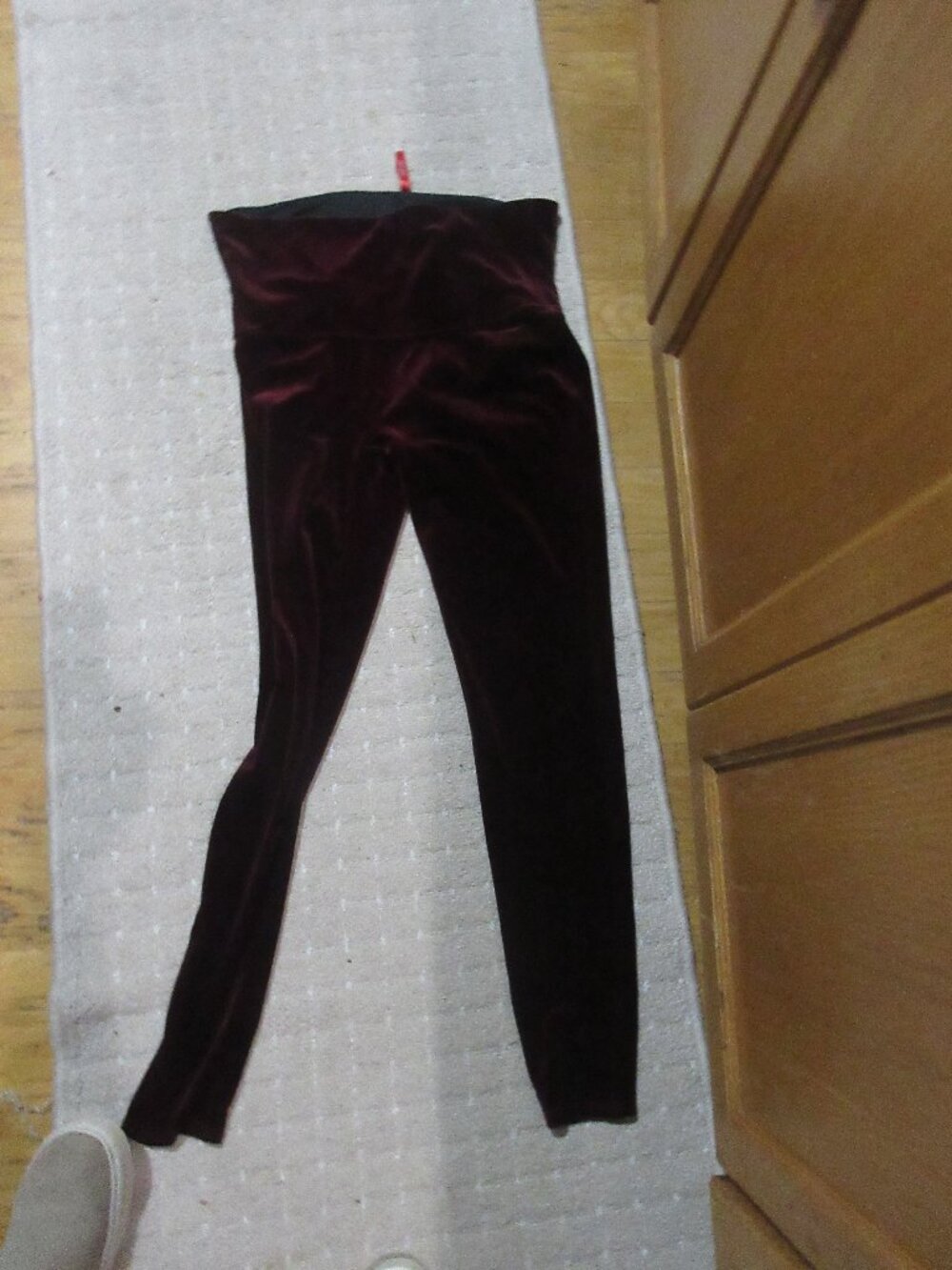 Spanx velvet high waisted legging pant burgundy wine color athleisure 1X